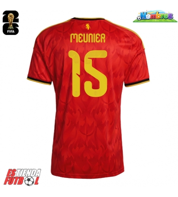 Bélgica Thomas Meunier #15 Primera Equipación Mundial 2026 Manga Corta Bélgica Thomas Meunier #15 Primera Equipación Mundial 2026 Manga Corta
